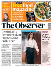 The Observer (UK) Newspaper Front Page for 16 September 2018