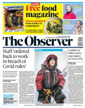 The Observer (UK) Newspaper Front Page for 17 January 2021