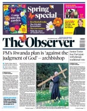 The Observer front page for 17 April 2022