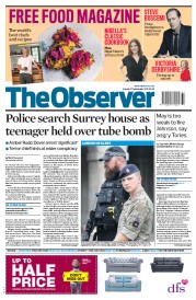The Observer (UK) Newspaper Front Page for 17 September 2017