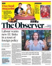 The Observer front page for 17 September 2023