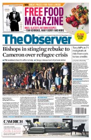 The Observer (UK) Newspaper Front Page for 18 October 2015