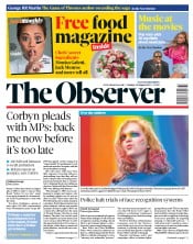 The Observer (UK) Newspaper Front Page for 18 August 2019