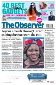 The Observer (UK) Newspaper Front Page for 19 November 2017