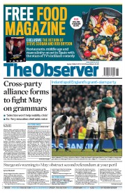 The Observer (UK) Newspaper Front Page for 19 March 2017