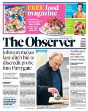 The Observer front page for 19 March 2023