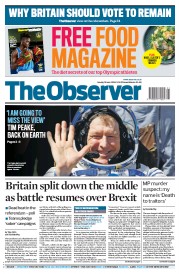 The Observer (UK) Newspaper Front Page for 19 June 2016