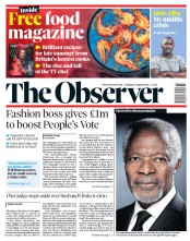 The Observer (UK) Newspaper Front Page for 19 August 2018