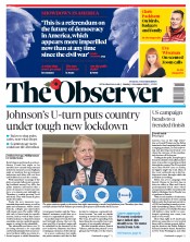 The Observer (UK) Newspaper Front Page for 1 November 2020