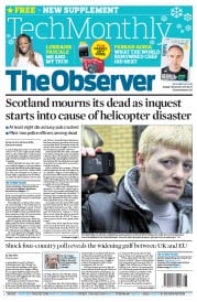 The Observer (UK) Newspaper Front Page for 1 December 2013