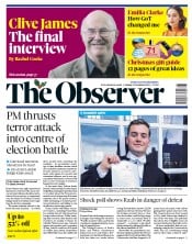 The Observer (UK) Newspaper Front Page for 1 December 2019