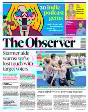 The Observer (UK) Newspaper Front Page for 1 August 2021