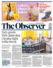 The Observer front page for 20 March 2022