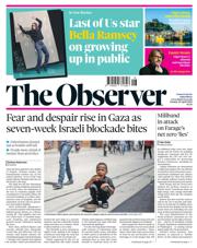 The Observer front page for 20 April 2025
