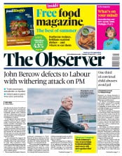 The Observer (UK) Newspaper Front Page for 20 June 2021