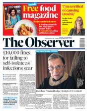 The Observer (UK) Newspaper Front Page for 20 September 2020