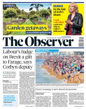 The Observer (UK) Newspaper Front Page for 21 April 2019