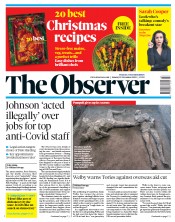 The Observer (UK) Newspaper Front Page for 22 November 2020