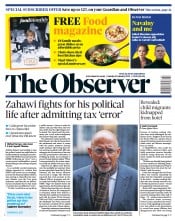 The Observer front page for 22 January 2023