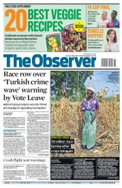 The Observer (UK) Newspaper Front Page for 22 May 2016