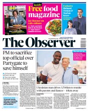 The Observer front page for 22 May 2022