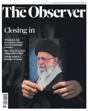 The Observer front page for 22 June 2025