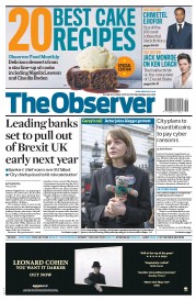 The Observer (UK) Newspaper Front Page for 23 October 2016