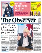 The Observer front page for 23 October 2022