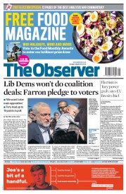 The Observer (UK) Newspaper Front Page for 23 April 2017