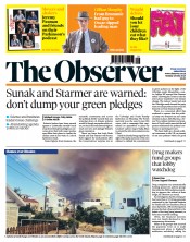 The Observer front page for 23 July 2023