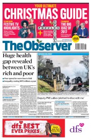 The Observer (UK) Newspaper Front Page for 24 December 2017