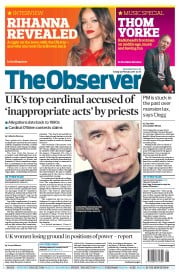 The Observer Newspaper Front Page (UK) for 24 February 2013