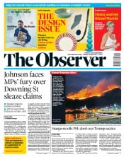 The Observer (UK) Newspaper Front Page for 25 April 2021