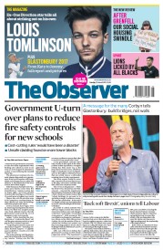 The Observer (UK) Newspaper Front Page for 25 June 2017