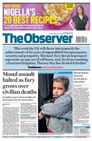The Observer (UK) Newspaper Front Page for 26 March 2017