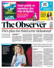 The Observer (UK) Newspaper Front Page for 26 June 2022