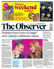 The Observer (UK) Newspaper Front Page for 26 September 2021