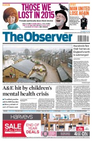 The Observer (UK) Newspaper Front Page for 27 December 2015