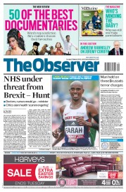 The Observer (UK) Newspaper Front Page for 27 March 2016