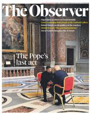 The Observer front page for 27 April 2025