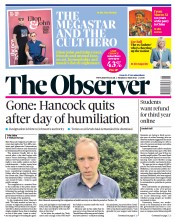 The Observer (UK) Newspaper Front Page for 27 June 2021
