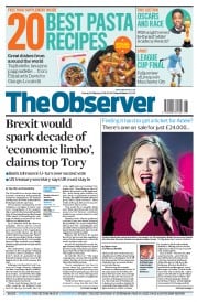 The Observer (UK) Newspaper Front Page for 28 February 2016