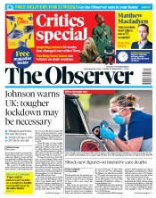 The Observer (UK) Newspaper Front Page for 29 March 2020