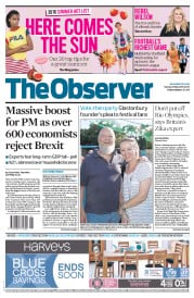 The Observer (UK) Newspaper Front Page for 29 May 2016