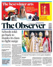 The Observer (UK) Newspaper Front Page for 2 January 2022