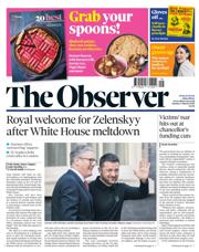 The Observer front page for 2 March 2025