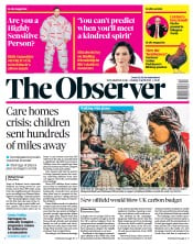 The Observer front page for 2 April 2023