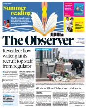 The Observer front page for 2 July 2023