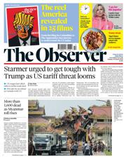 The Observer front page for 30 March 2025