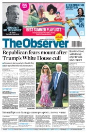 The Observer (UK) Newspaper Front Page for 30 July 2017